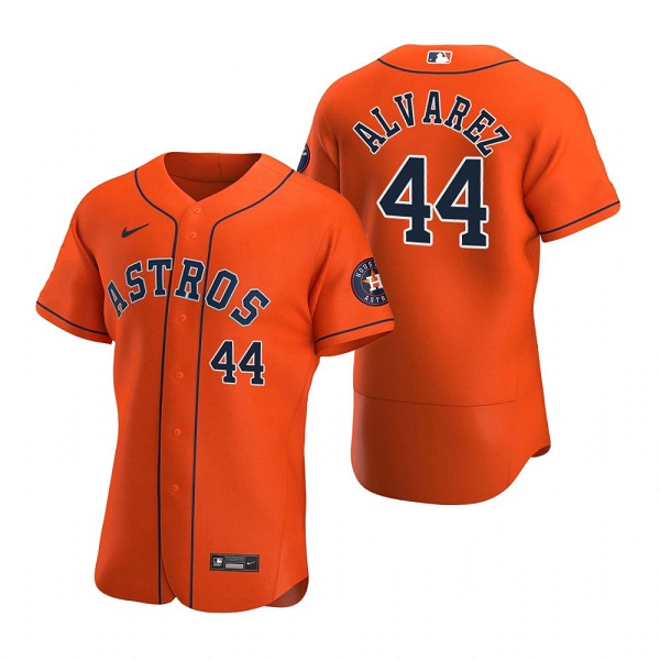 Men's Houston Astros #44 Yordan Alvarez Orange Flex Base Stitched Baseball Jersey Men's Houston Astros #44 Yordan Alvarez Orange Flex Base Stitched Baseball Jersey